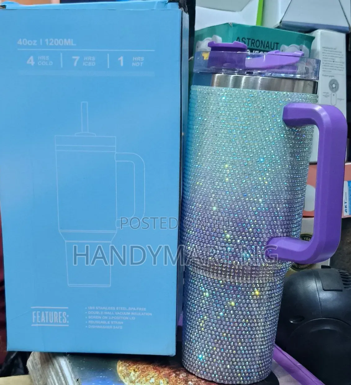 40oz / 1200ml Sparkly Rhinestone Insulated Tumbler 22% OFF