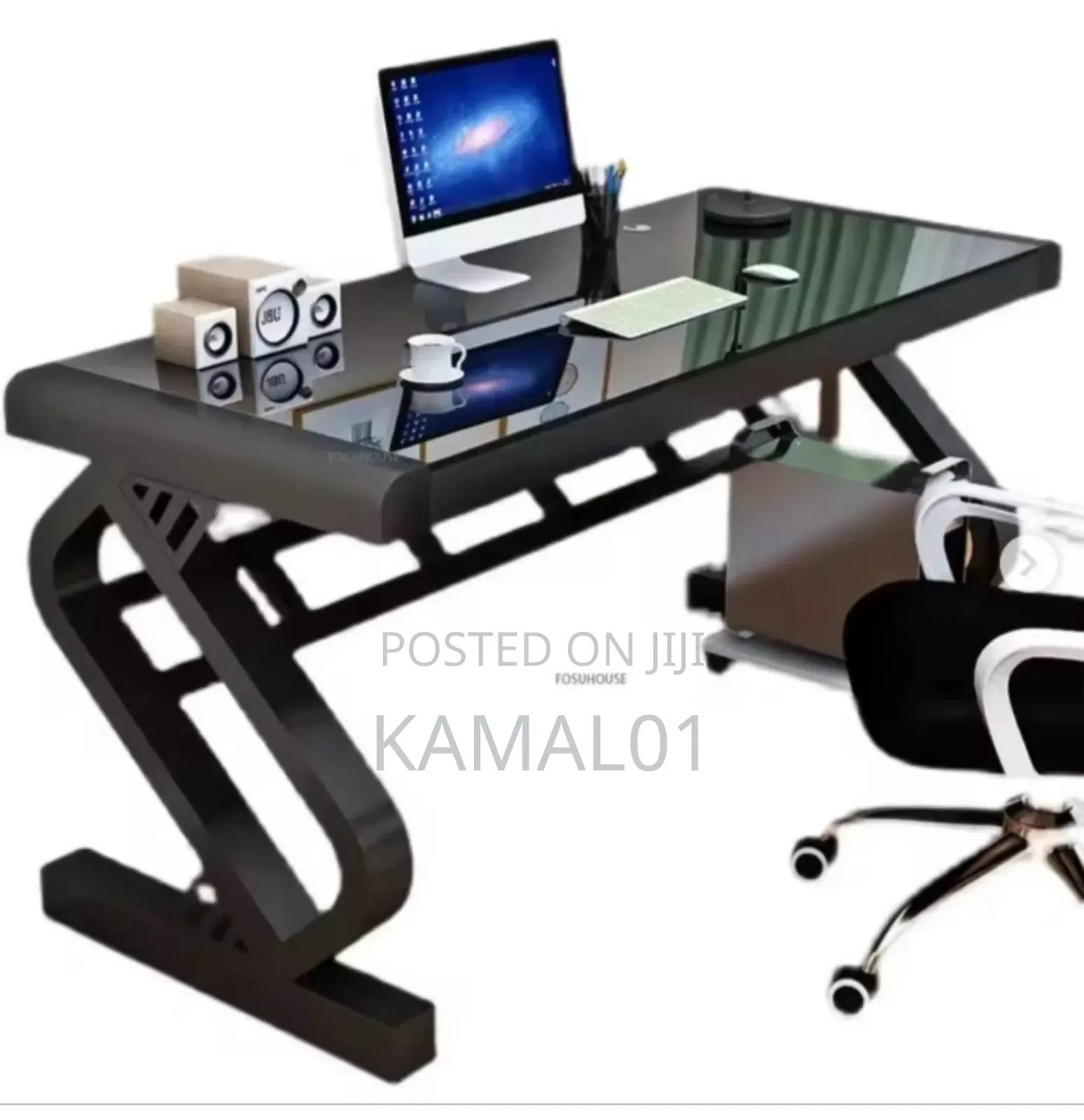 Tempered Glass Desktop Computer Desk