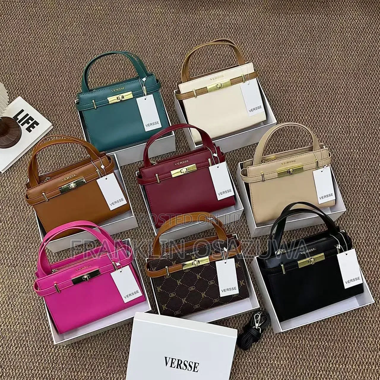 VERSSE Luxury Medium Top Handle Crossbody Handbag for Women