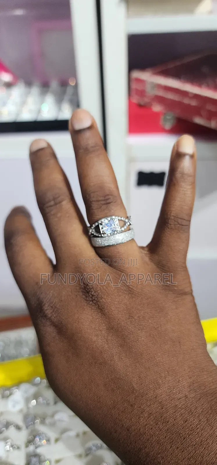 Tarnish-Free Cushion Cut Titanium Bridal Duo