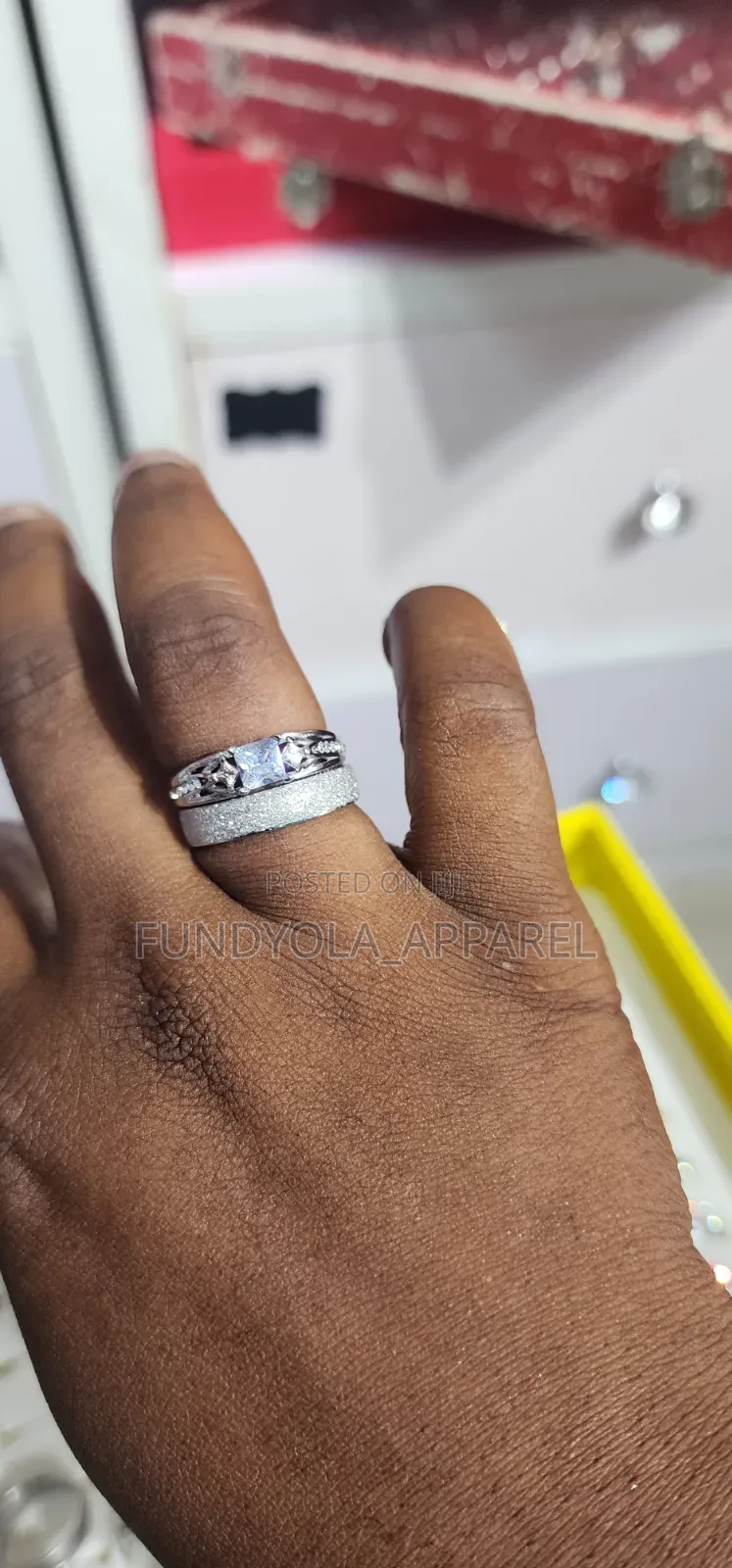 Titanium Two Piece Wedding Set