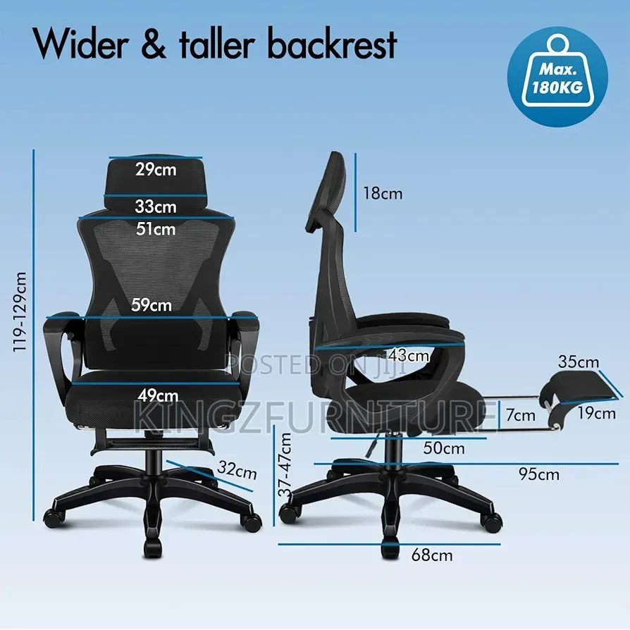 High Back 150° Reclining Computer Chair With Headrest