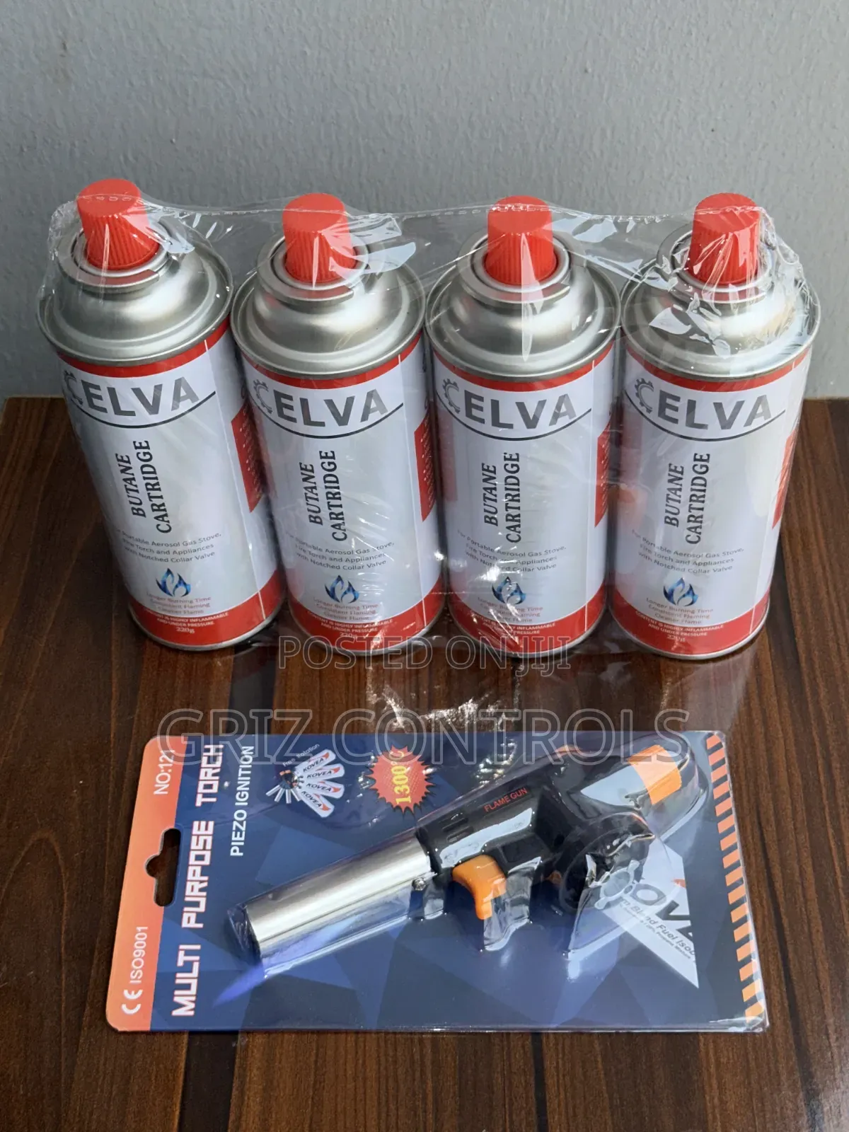Celva Multi Purpose Gas Torch and 4pcs Butane Cartridge