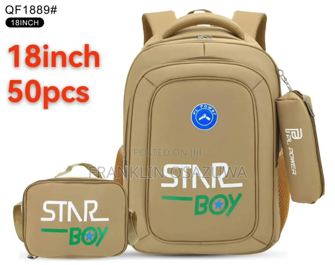 PL POWER Star Boy 3-in-1 18-Inch School Backpack Set With Lunch Bag