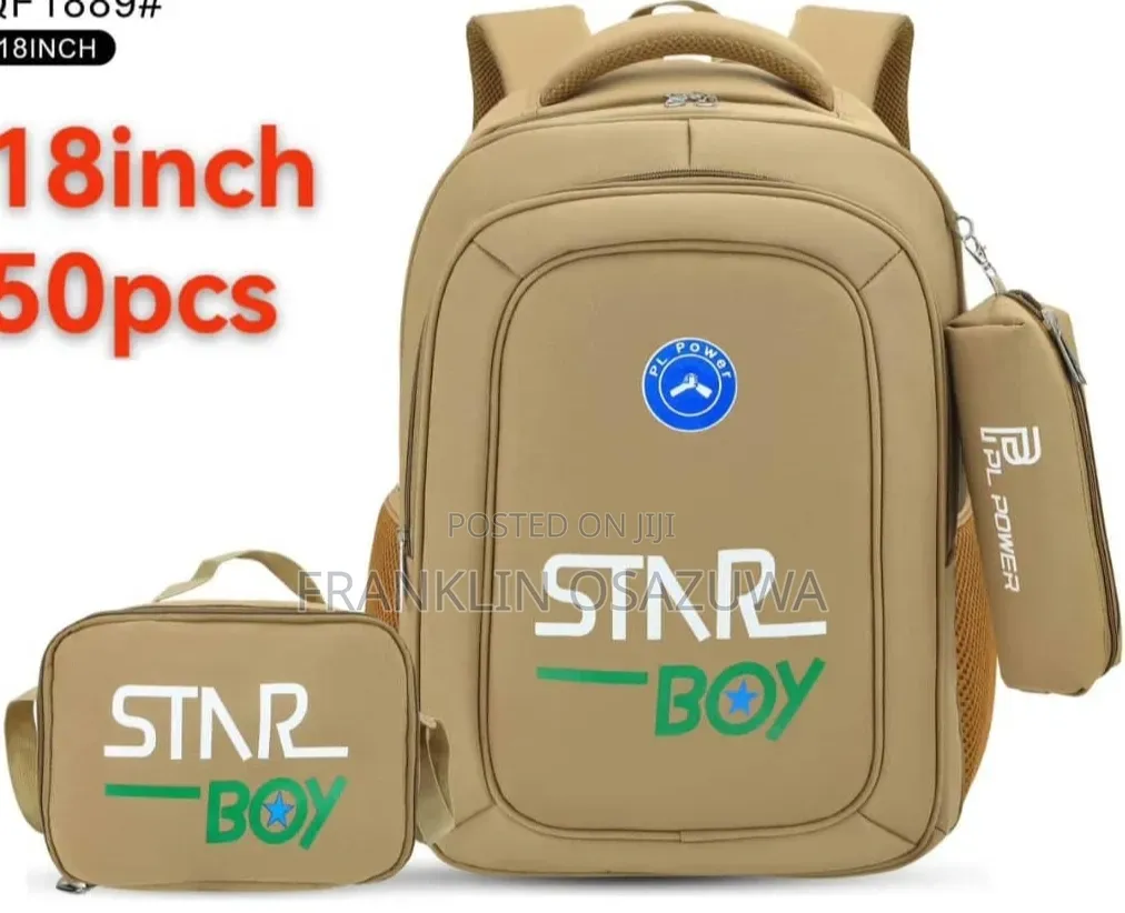 PL POWER Star Boy 3-in-1 18-Inch School Backpack Set With Lunch Bag