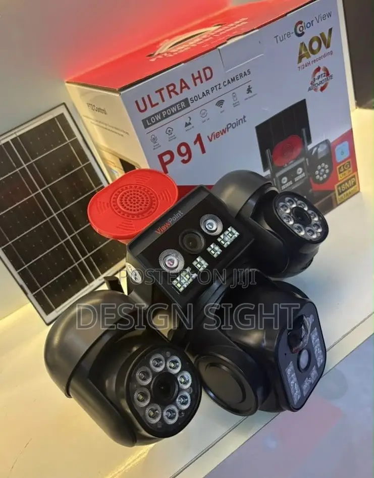 4-Lens AI Solar CCTV Camera – 4G Wireless Security Camera