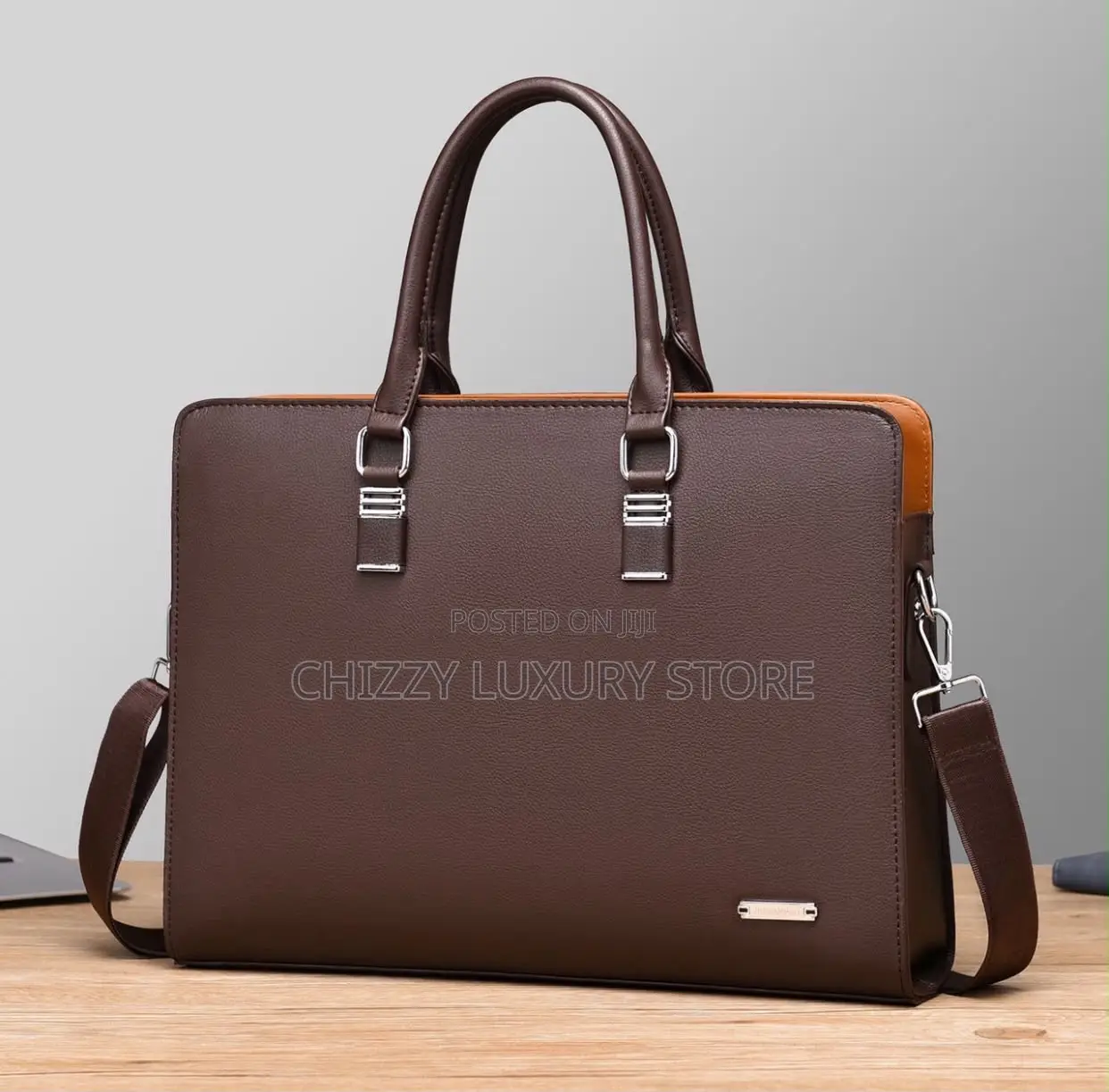 Emporio Armani Quality Luxury Men Genuine Leather Laptop Bag