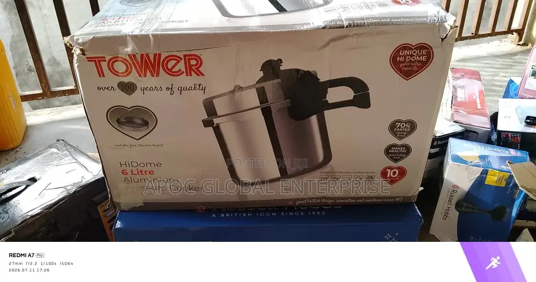 Tower Hi Dome Aluminium Pressure Cooker 6L