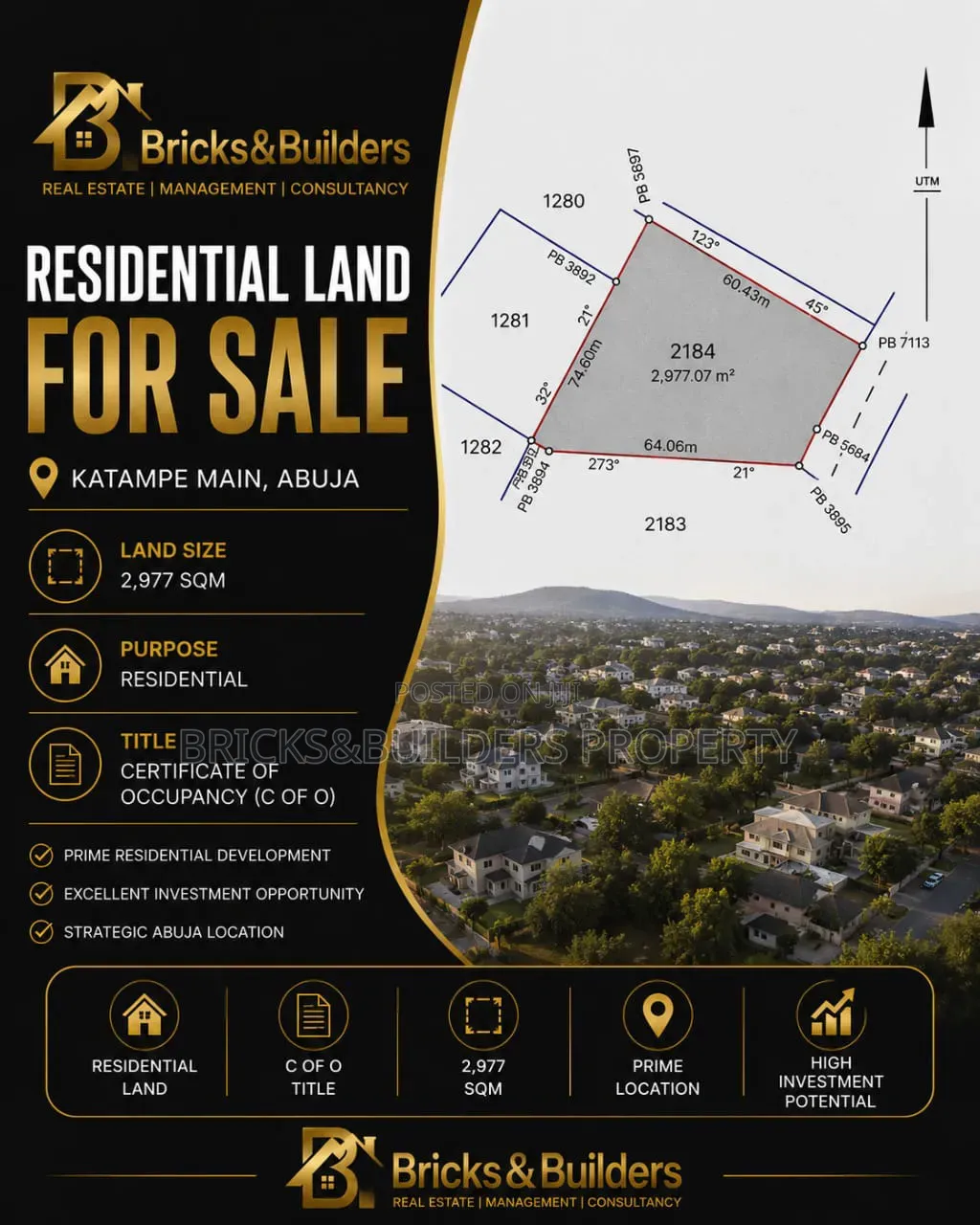 Prime Residential Land for Sale | 2,977 SQM | Katampe Main, Abuja