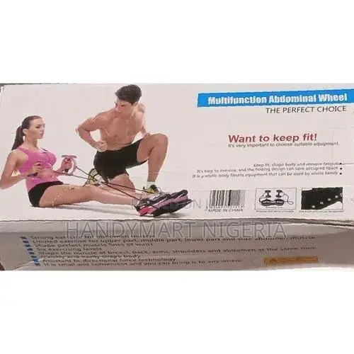 Abdominal Core Trainer Exercise Wheels With Foot Straps Gym