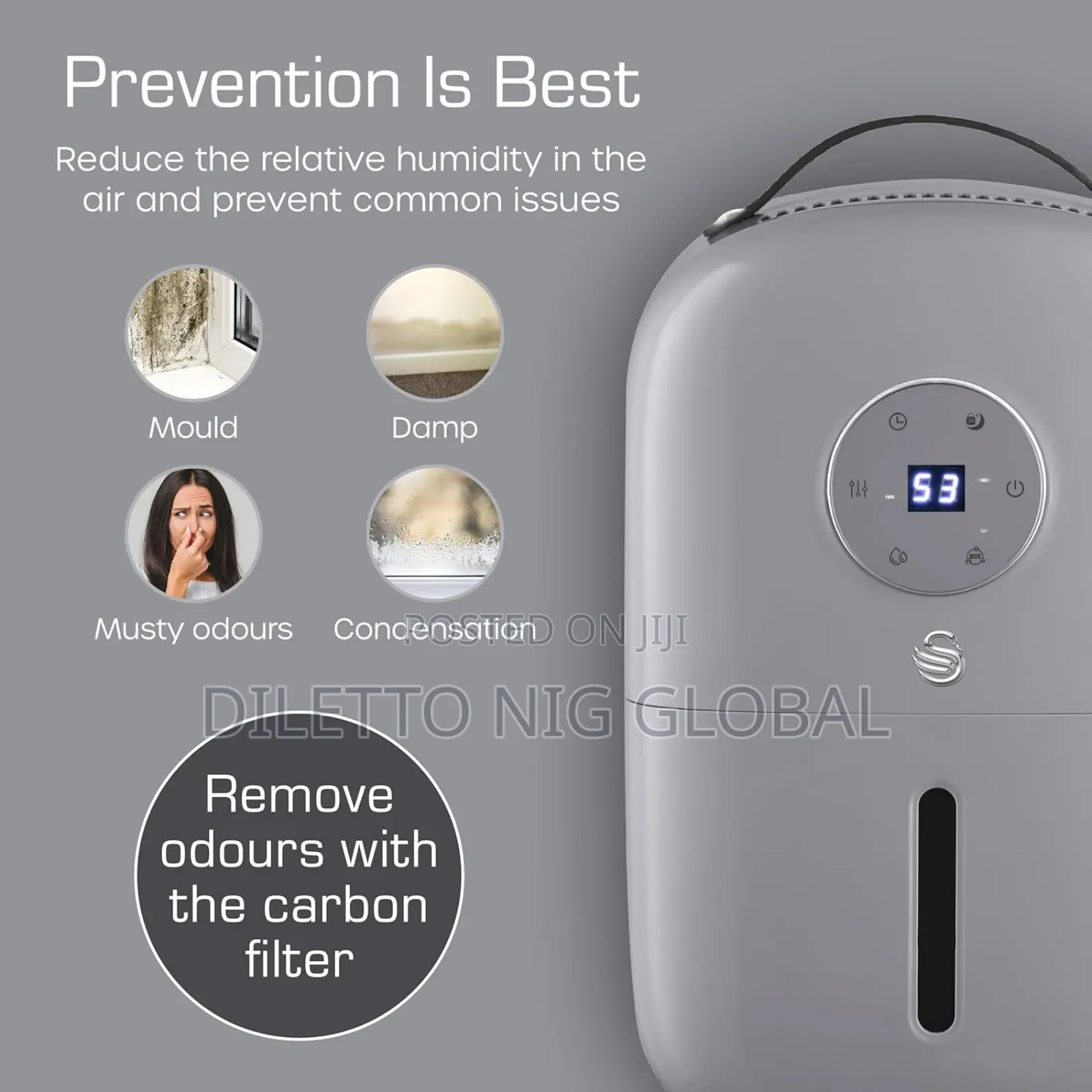 Swan 5L 2-in-1 Dehumidifier Air Purifier With LED Display