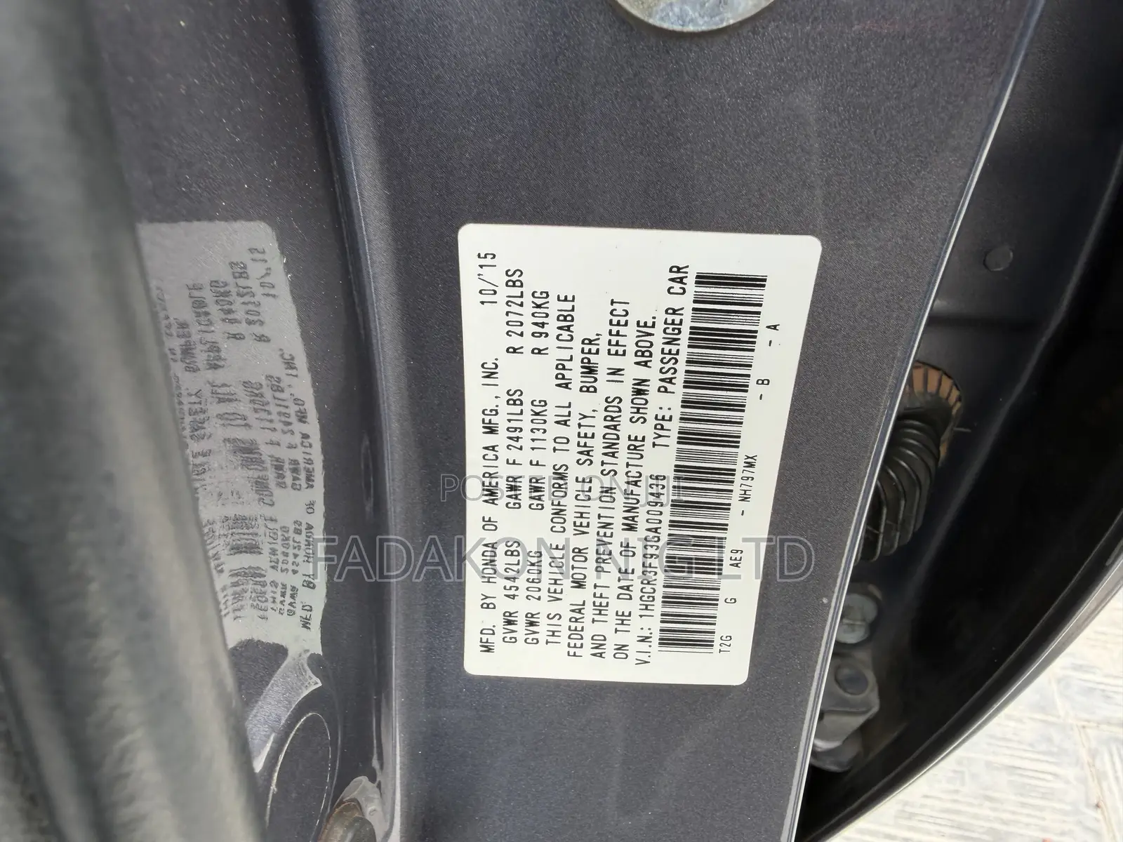 Honda Accord Touring 4dr Sedan FWD (3.5L 6cyl 6A) 2016 Gray