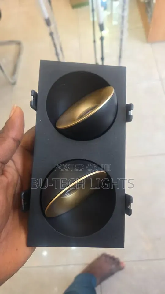 3 Colors Dual Adjustable Anti-Glare LED Downlight (Black Gold)