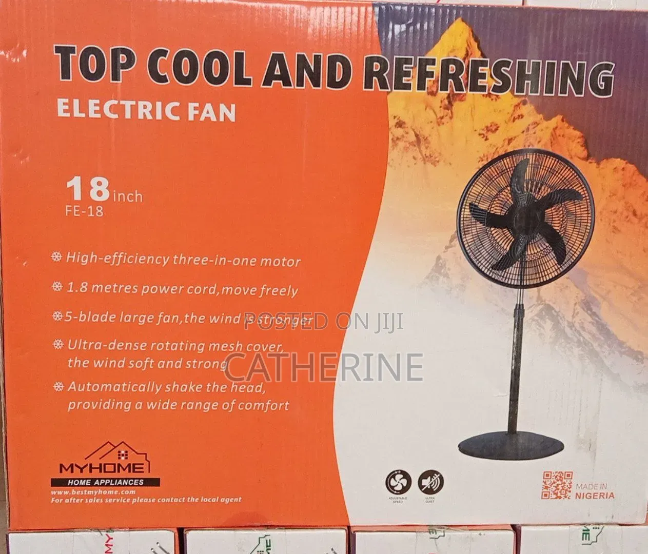 MyHome 18" Stand Fan – High-Speed 5-Blade Cooling