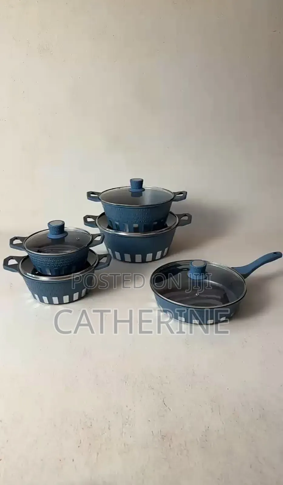 HotChef 10-Piece Granite Cookware Set With Glass Lids
