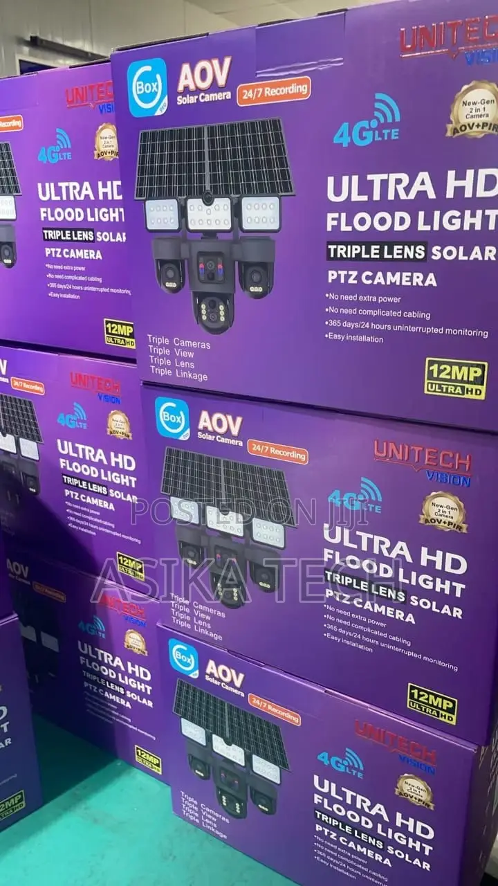 12MP Ultra HD Flood Light Triple Lens 4G Solar PTZ Camera