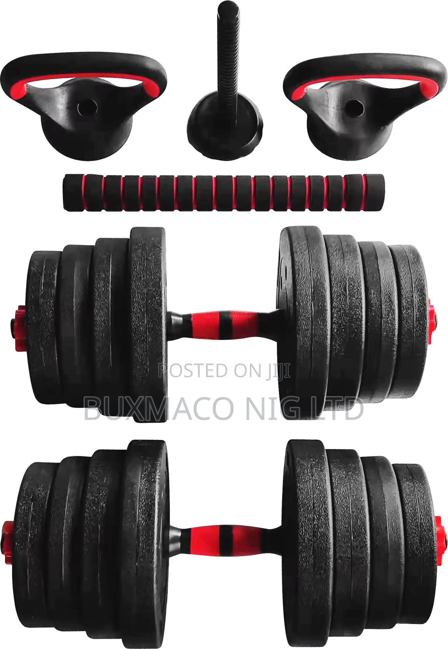 20kg Dumbbell With Barl +Kettle Lift +Hand Gloves-Multi-Function
