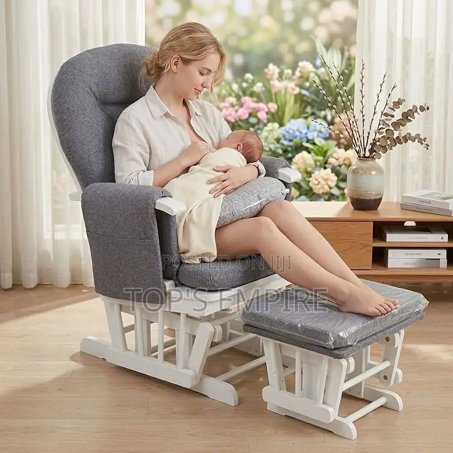 Comfortable Nursing Chair With Ottoman for Mom Baby
