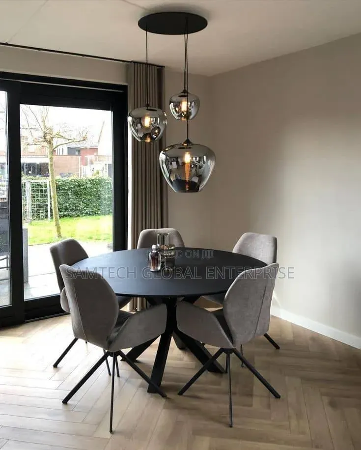 Modern Smoked Glass Triple Pendant Chandelier