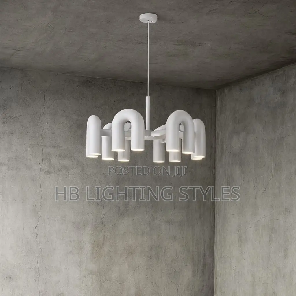New U Black or Ash Rotatable Water Pipe Chandelier Light