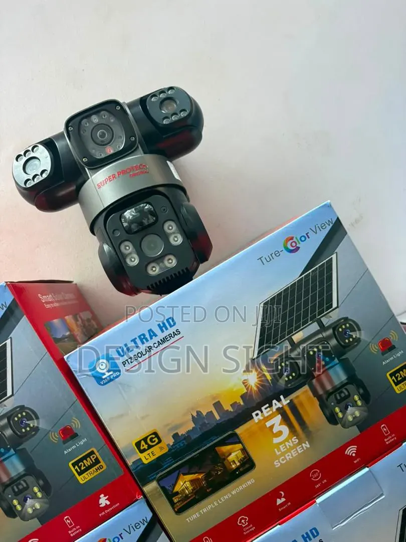 Triple Lens 4G Solar CCTV Camera – Wireless PTZ And