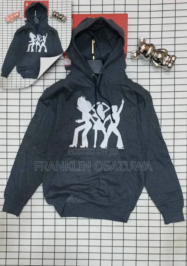Premium Dark Grey Graphic Hoodie for Men – Casual Pullover Sweatshirt