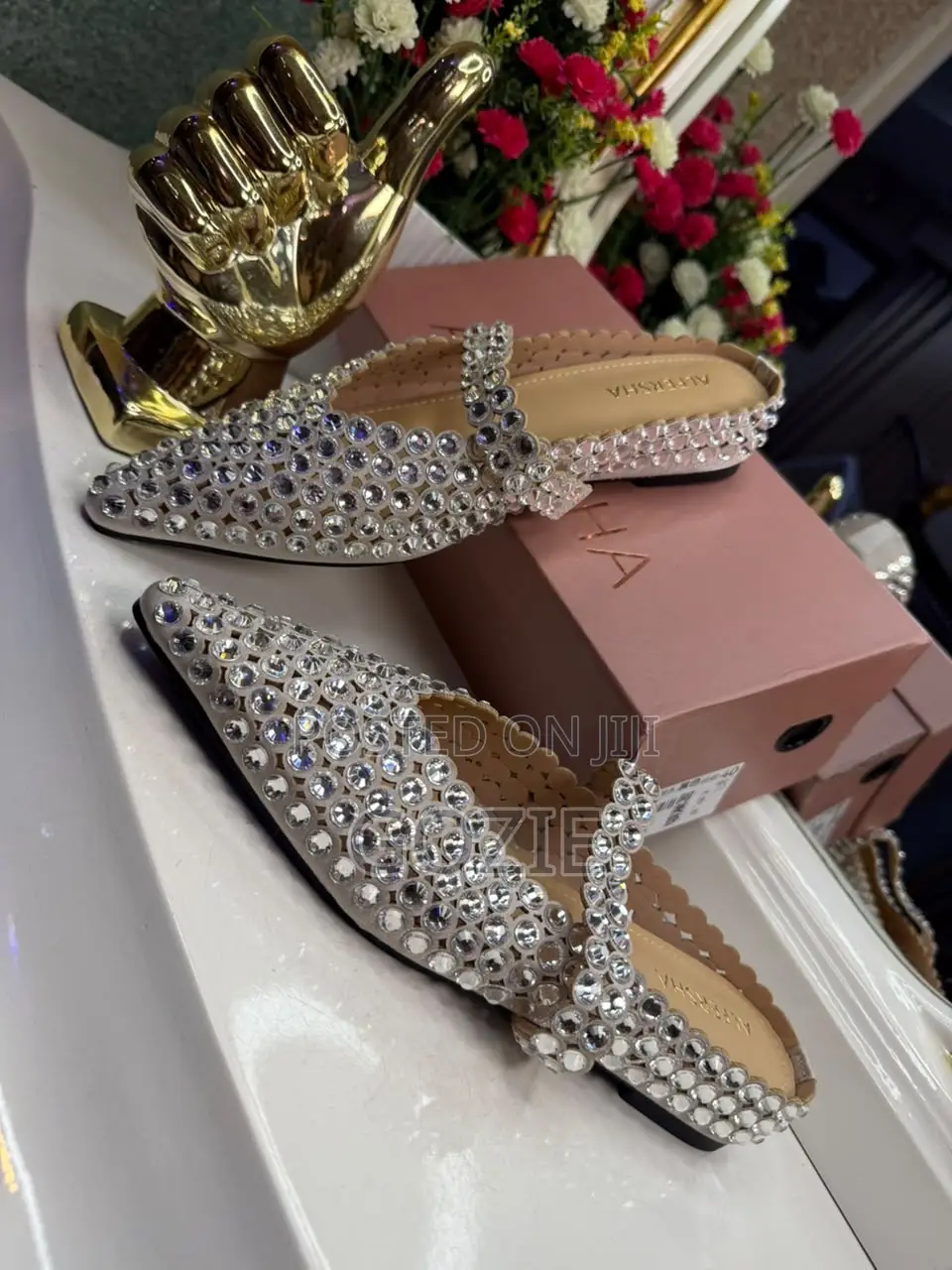 Luxury Stoned Half Slippers