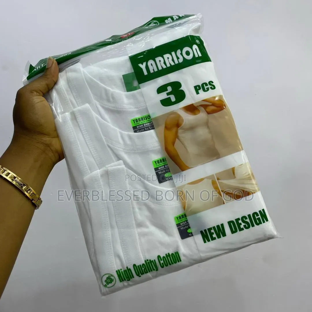 Yarrison Men's High- Quality Cotton Singlets(3 PCS Per Pack)