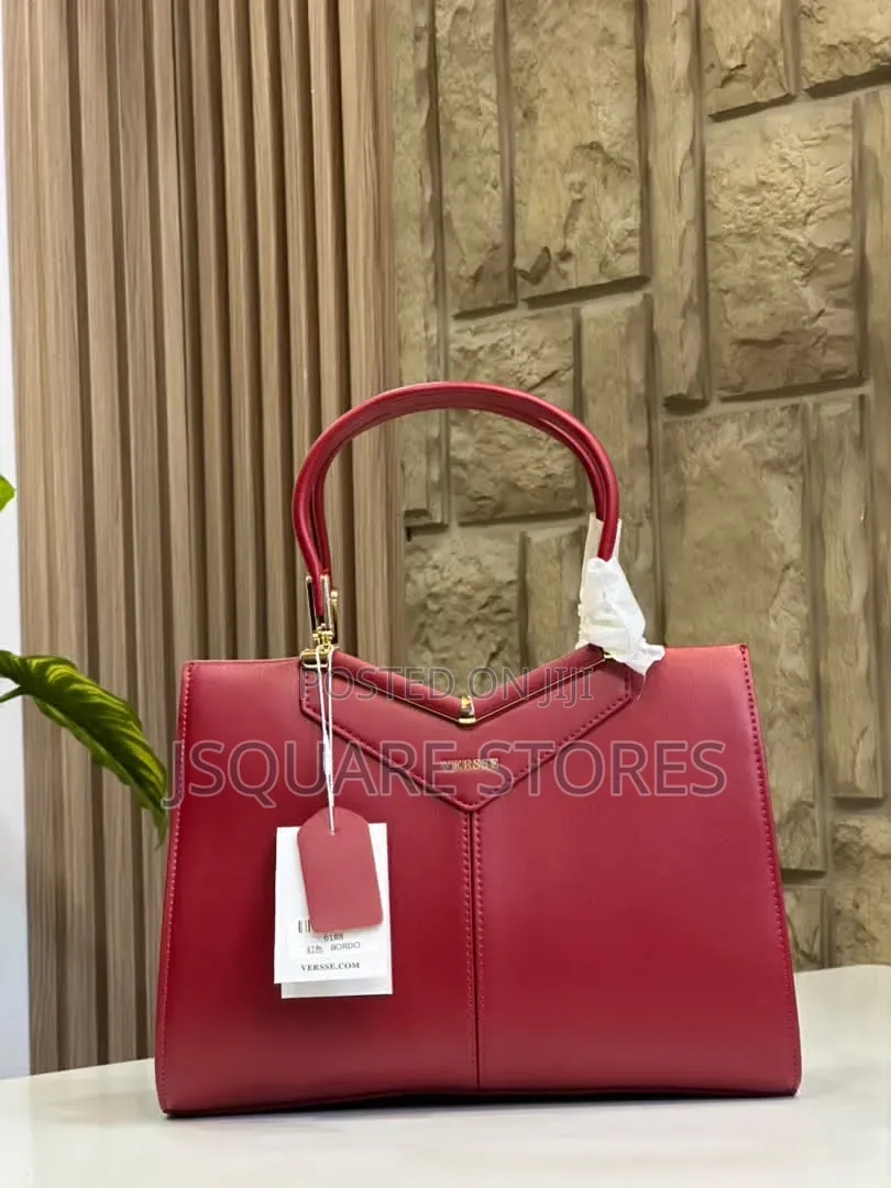 VERSSE Structured Leather Handbag Available in Colours Quality
