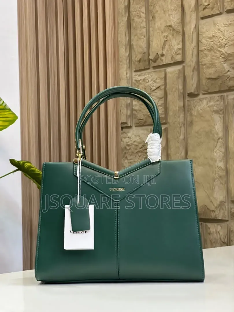 VERSSE Structured Leather Handbag Available in Colours Quality