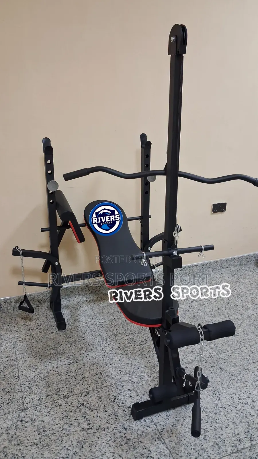 Deluxe Weight Bench Press With Latpull, Preacher Curl, Knee Bends