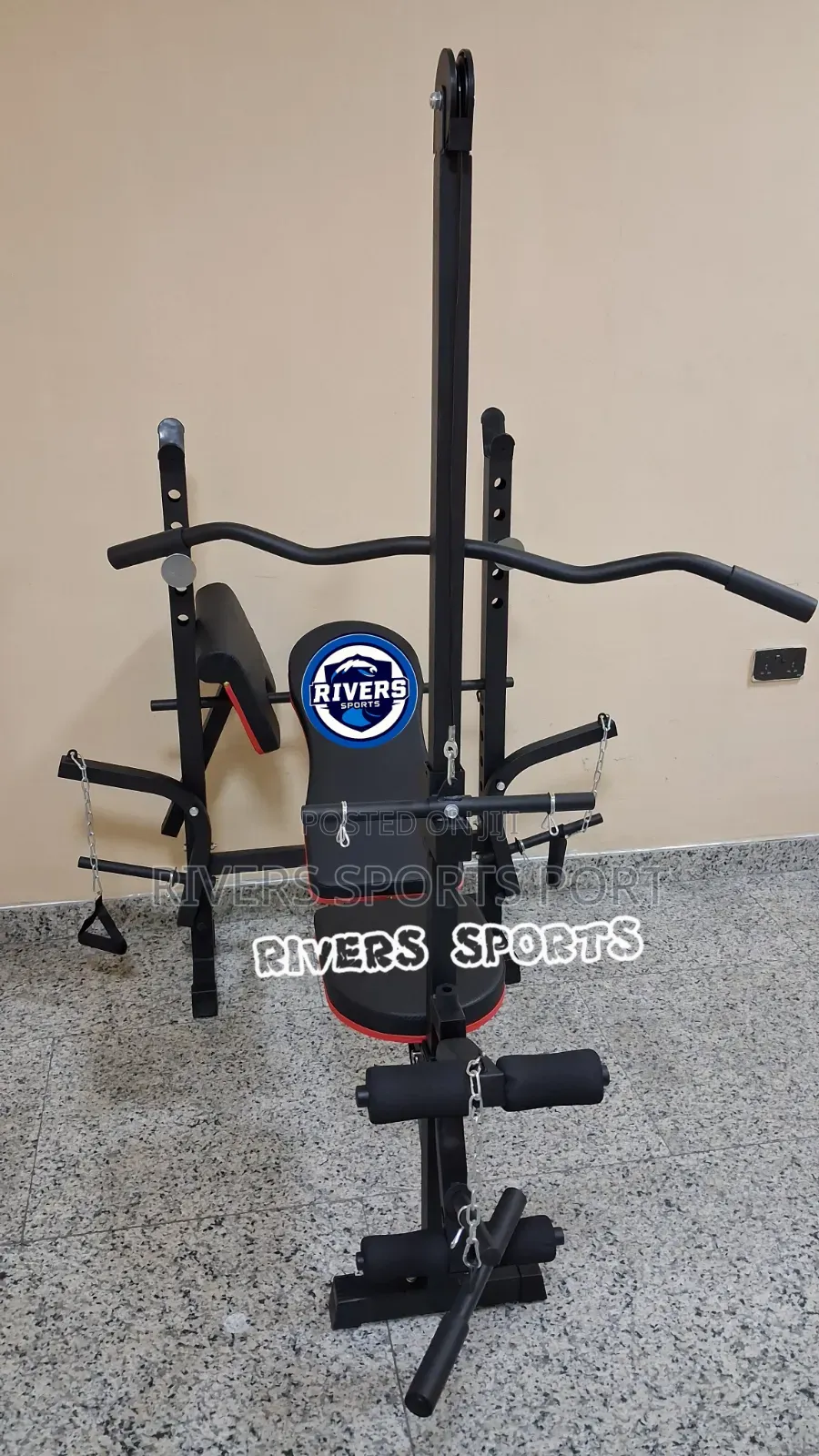 Deluxe Weight Bench Press With Latpull, Preacher Curl, Knee Bends