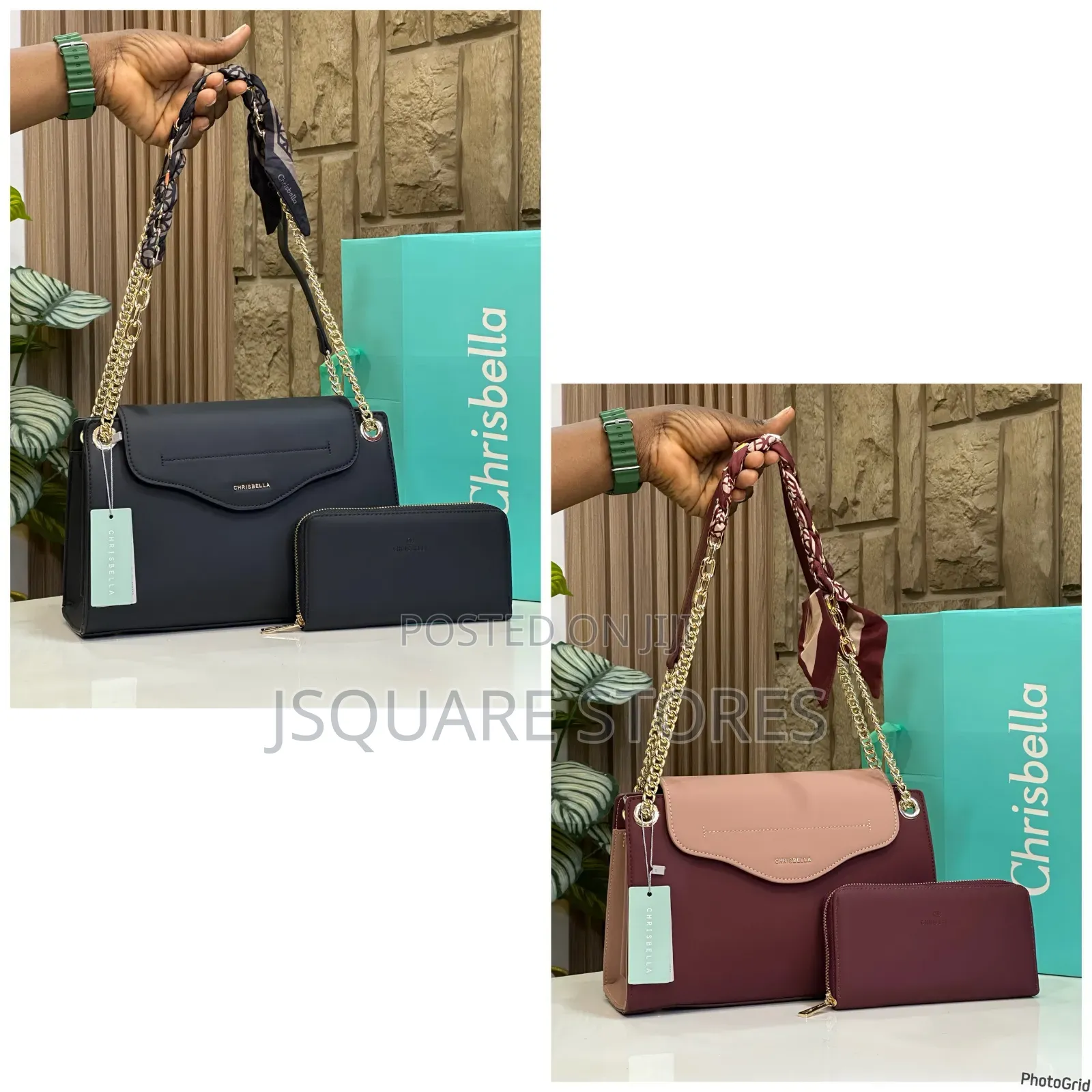 Chrisbella Chain~bag 2pcs Set. Size: Medium Good Quality