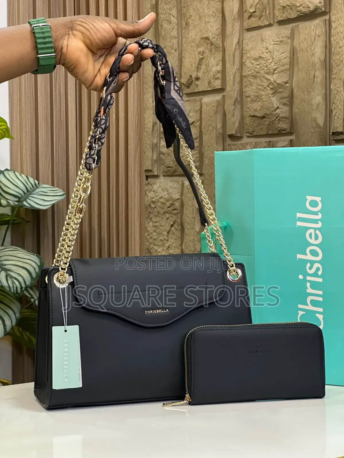 Chrisbella Chain~bag 2pcs Set. Size: Medium Good Quality