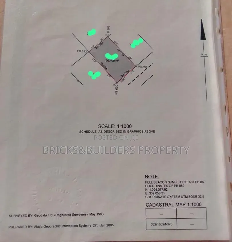 960sqm Residential Land With C of O in Wuse2 Near NTIC SCH Bon Hotel