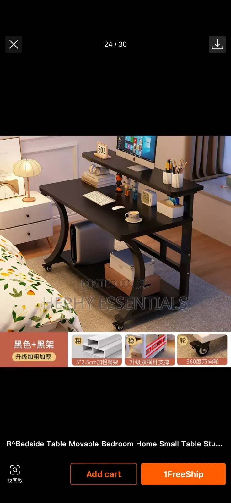 Desk Desktop Small Household Mini Mobile Bedside Table Size 80cm
