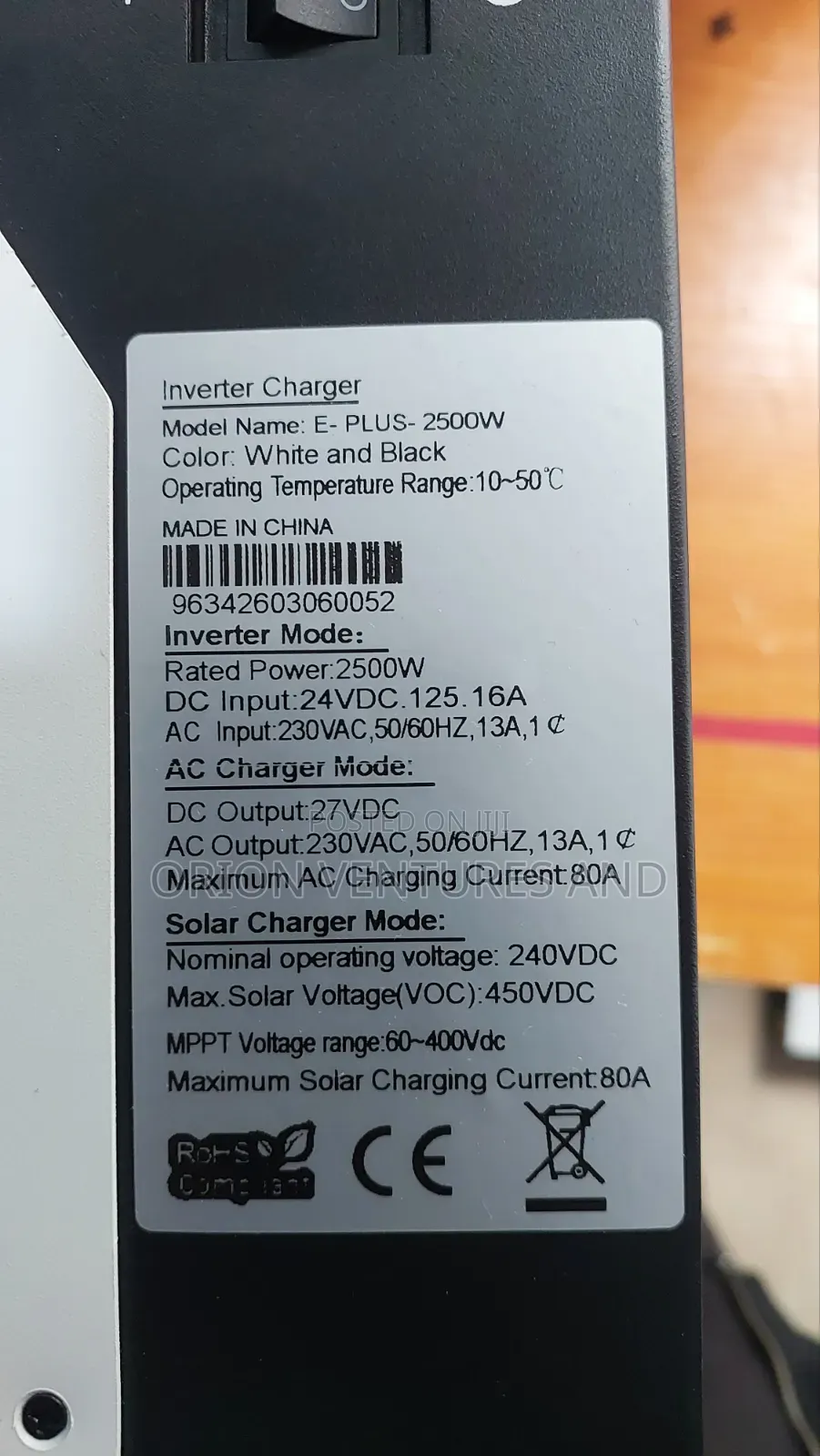 2.5kva 24v Hybrid Inverter (Works Without Battery)