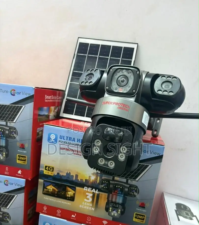 CCTV 3 Lens Wifi Full HD Intelligent Wireless Solar Powered CCTVS Secu