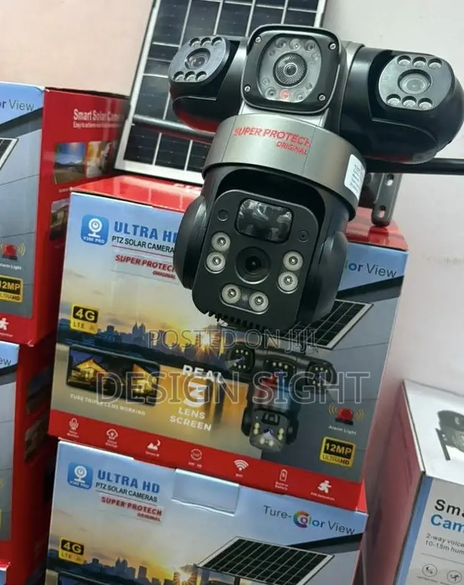 V380 Triple Lens Solar PTZ Camera