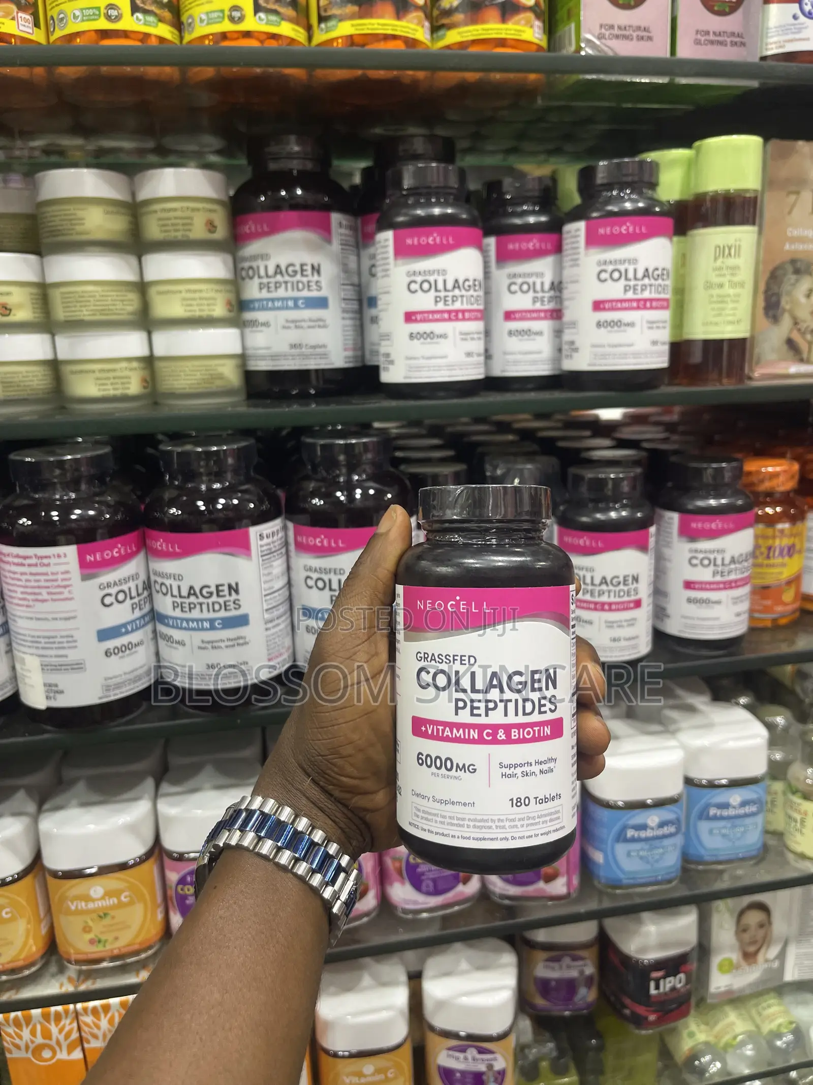 NeoCell Grassfed Collagen Peptides + Vitamin C Biotin (180 Caplets)