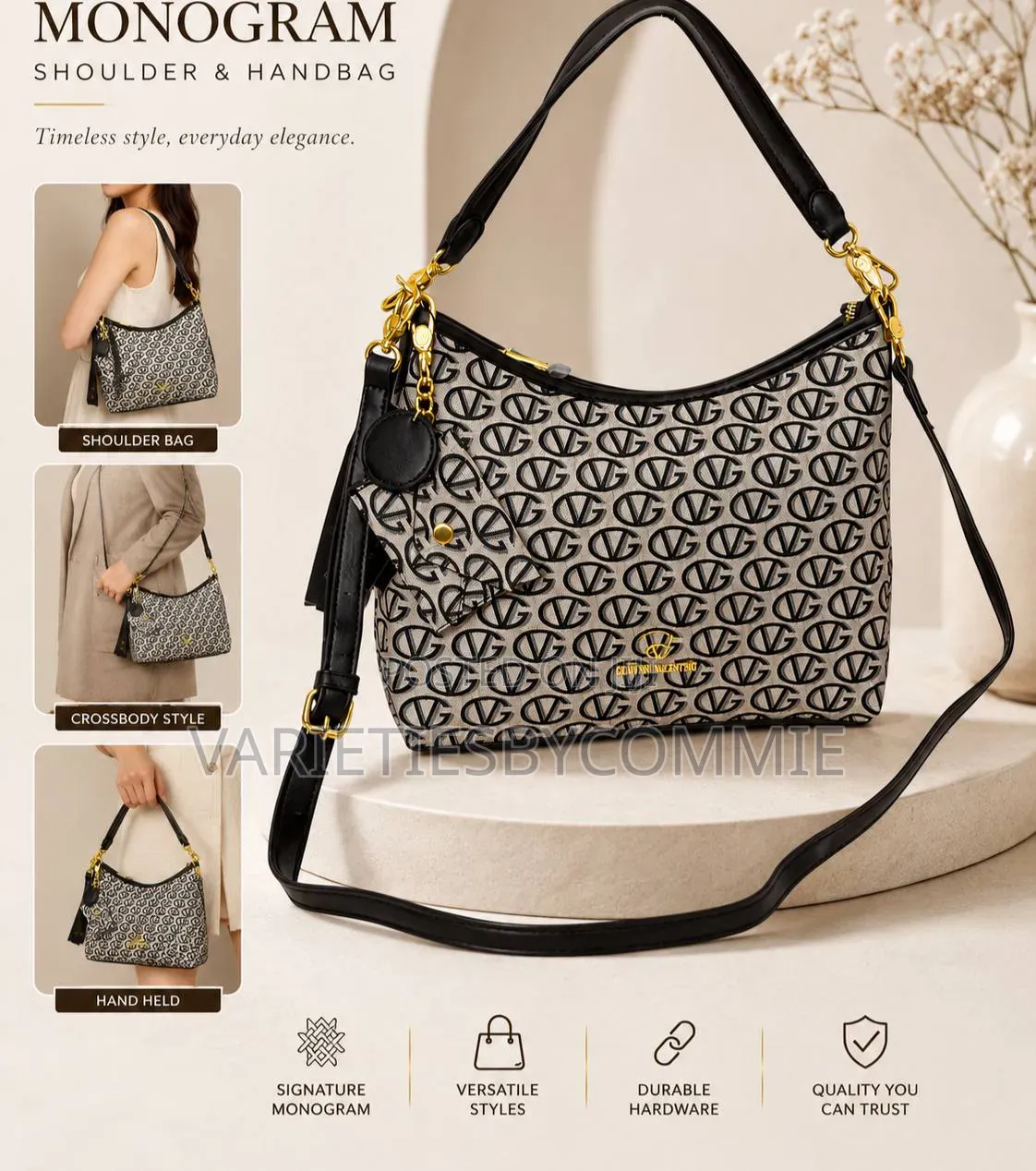 Giovanni Valentino Signature Monogram Charm-Embellished Bag