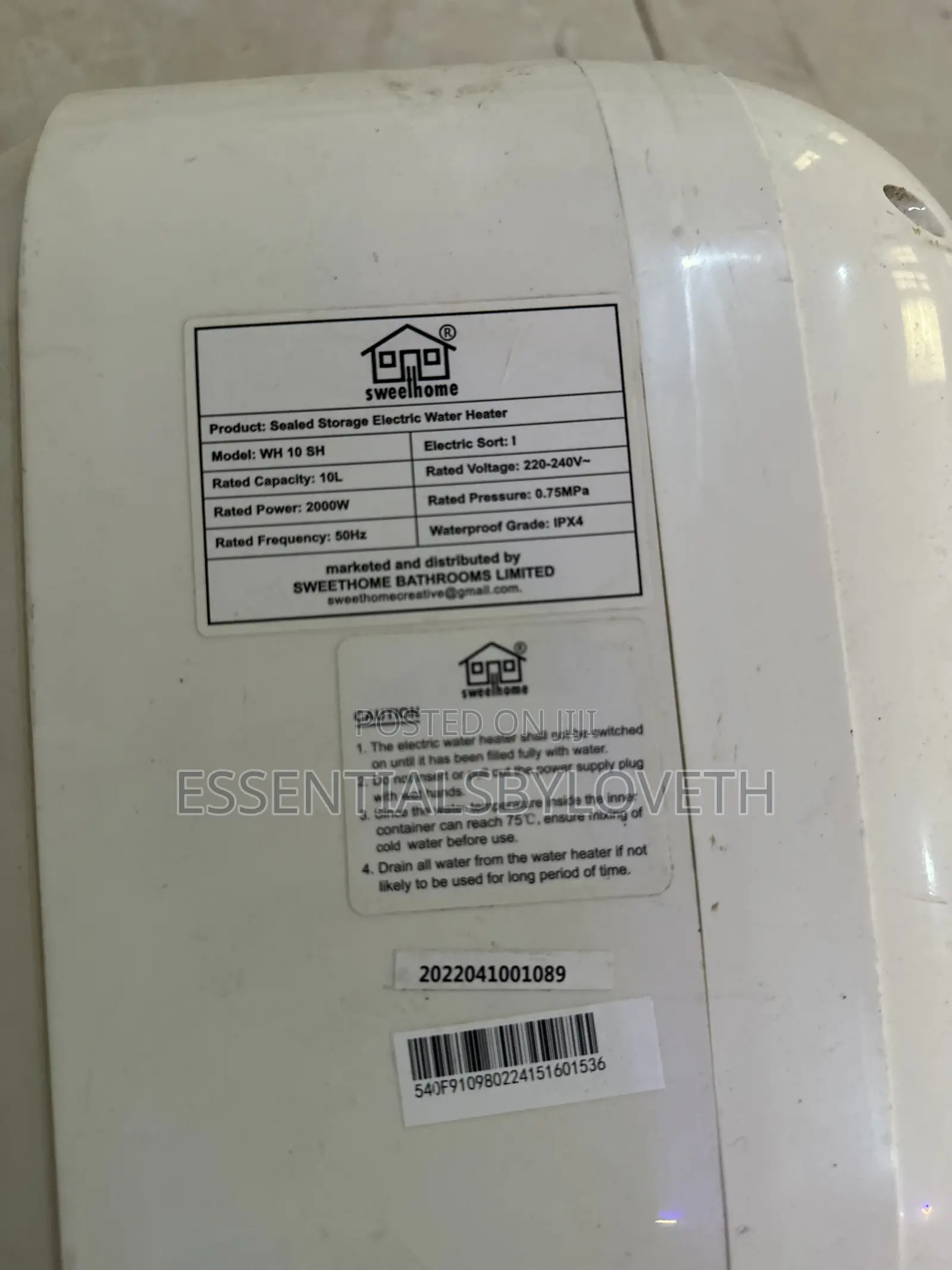Sweet Home 10L Water Heater