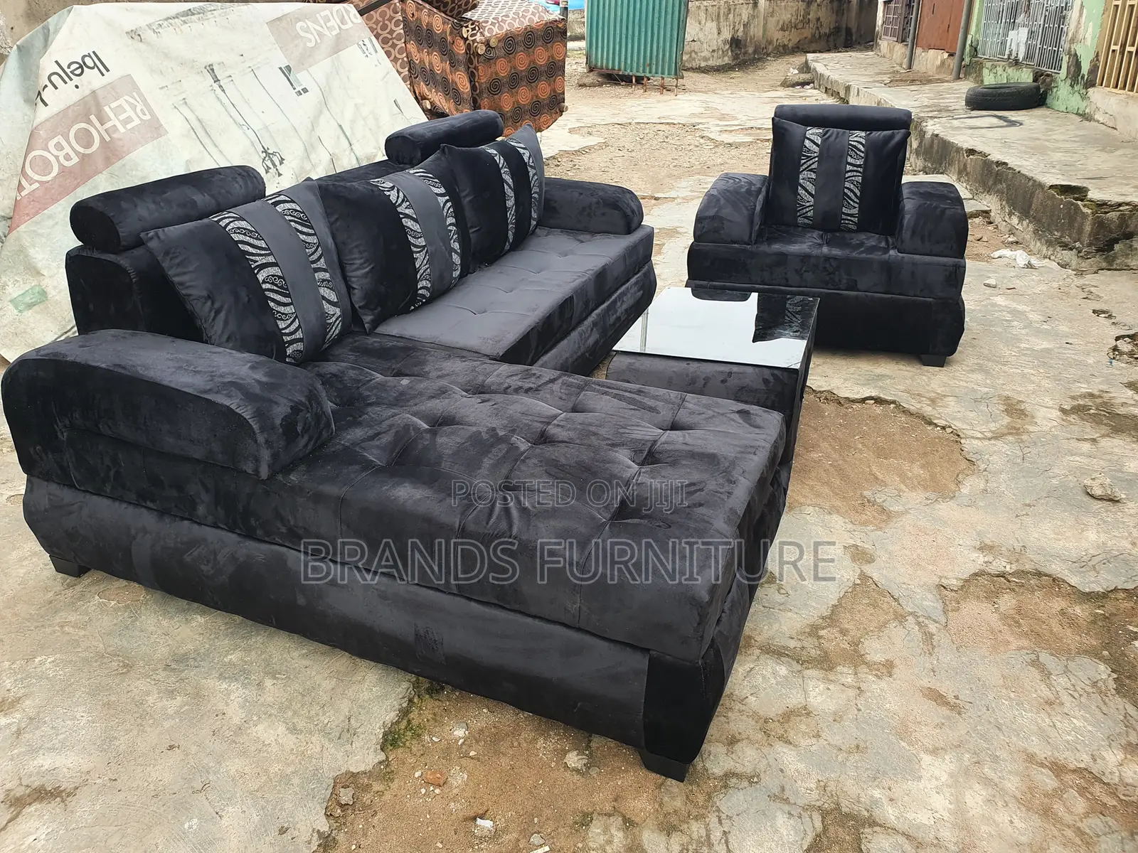 Quality Lshap Sofa Center Table With Single Seater