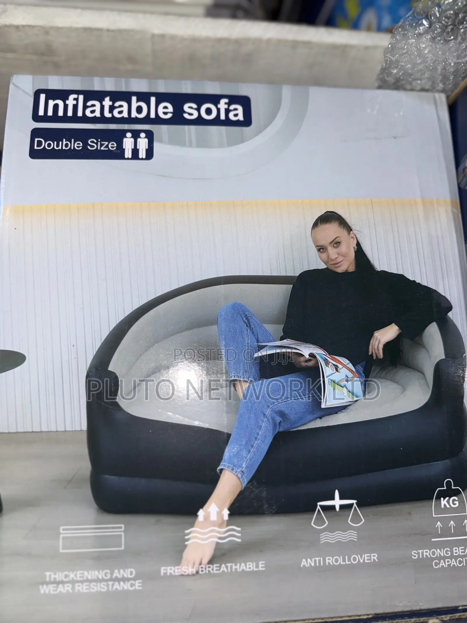 Inflatable Double Sofa Lounge Chair Electric Pump 