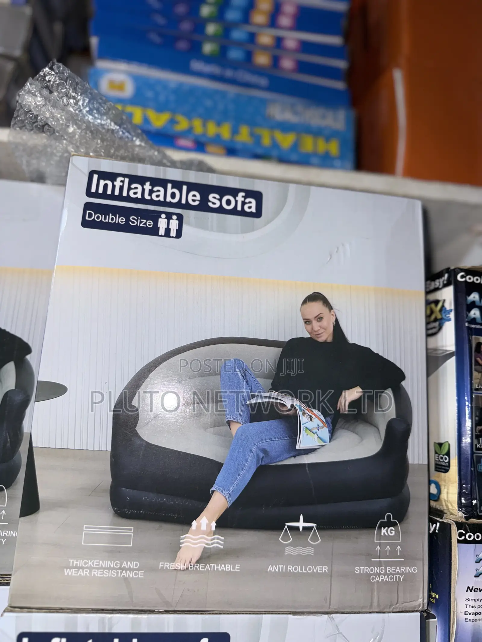 Inflatable Double Sofa Lounge Chair Electric Pump 