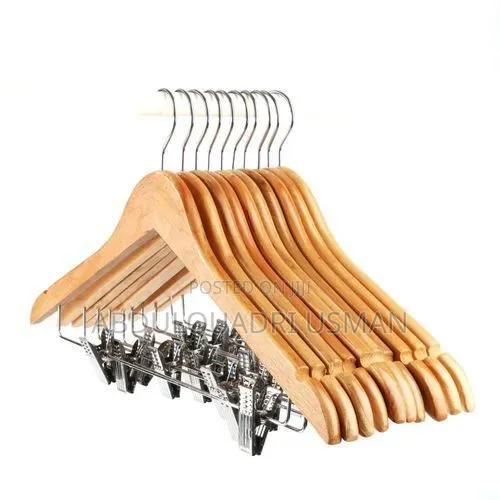 Wooden Hanger With Clip