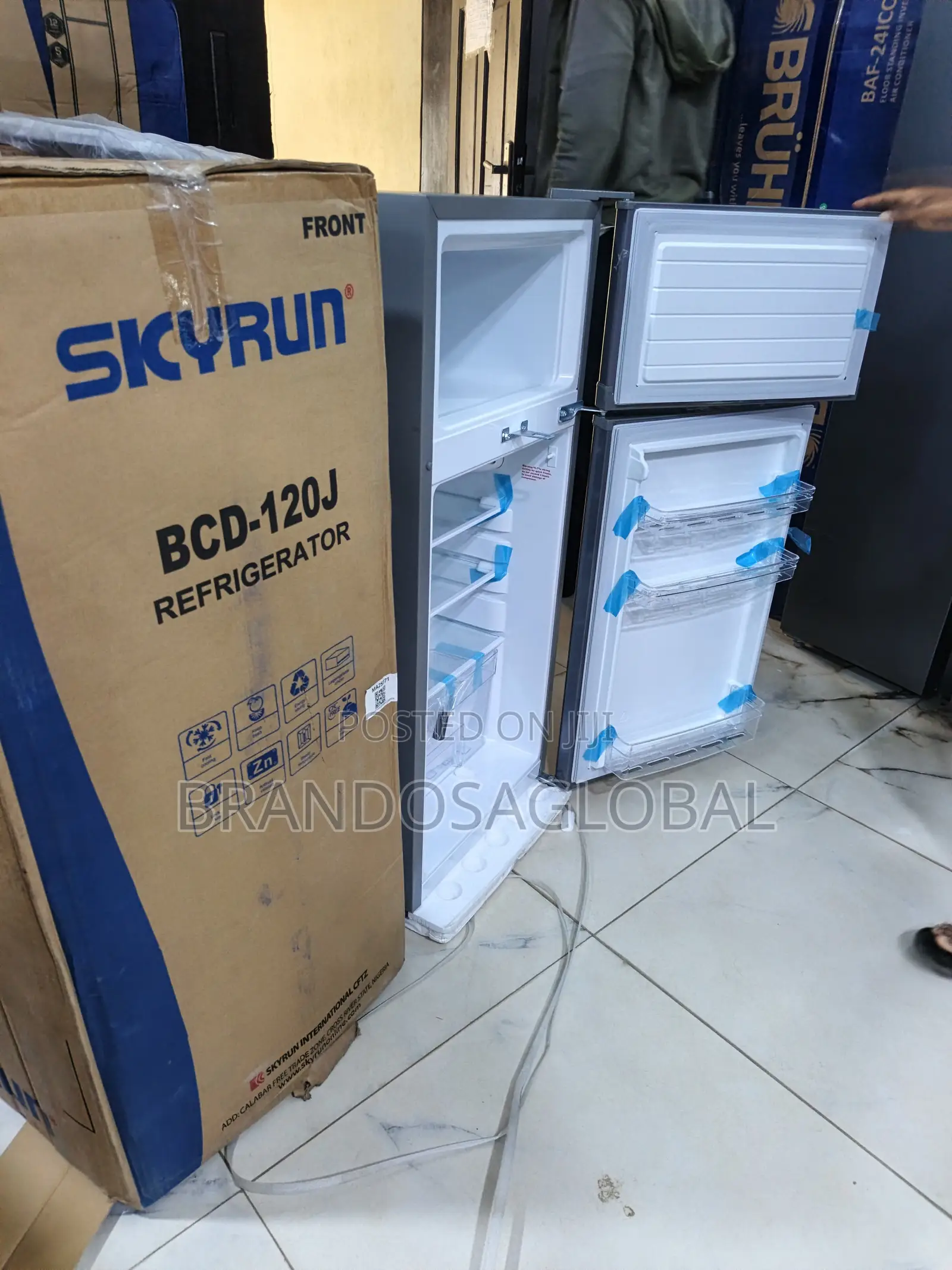 Skyrun BCD-120J 105L Refrigerator – Energy Saving Double Door Fridge