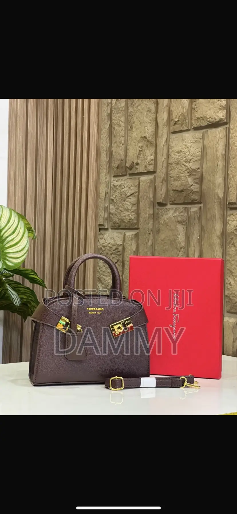 Leather Ferragamo Hug Mini Bag