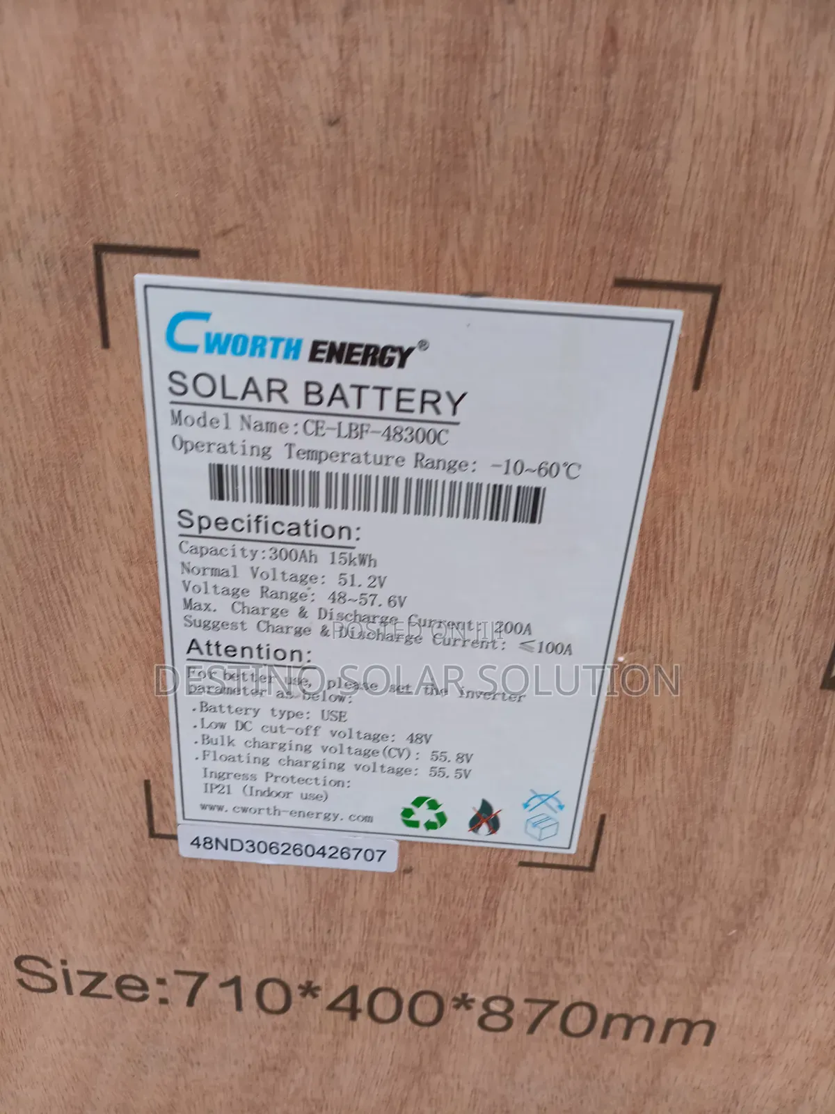 Cworth Energy 15KW 48V Lithium Battery