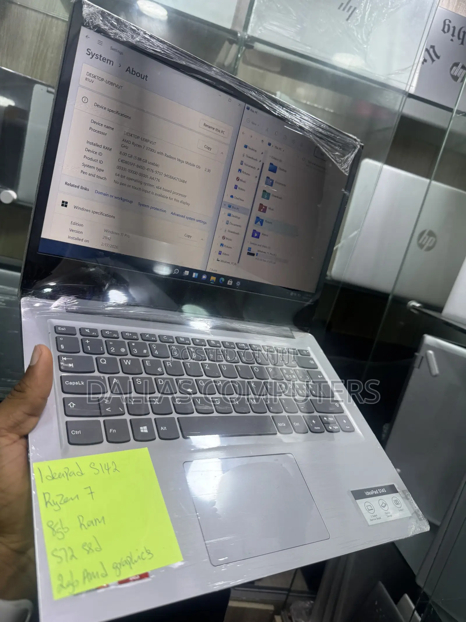 Laptop Lenovo 8GB AMD Ryzen 7 SSD 512GB